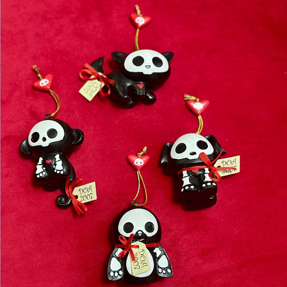Skelanimals Hot Topic Kurt Adler 2007 Ornaments Set rare vintage gothic horror